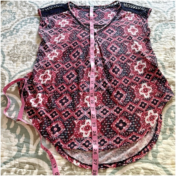 Lucky Brand Moroccan Tile Print Tee S - Picture 14 of 15